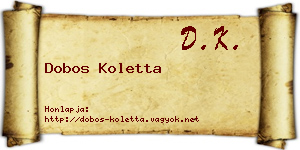 Dobos Koletta névjegykártya